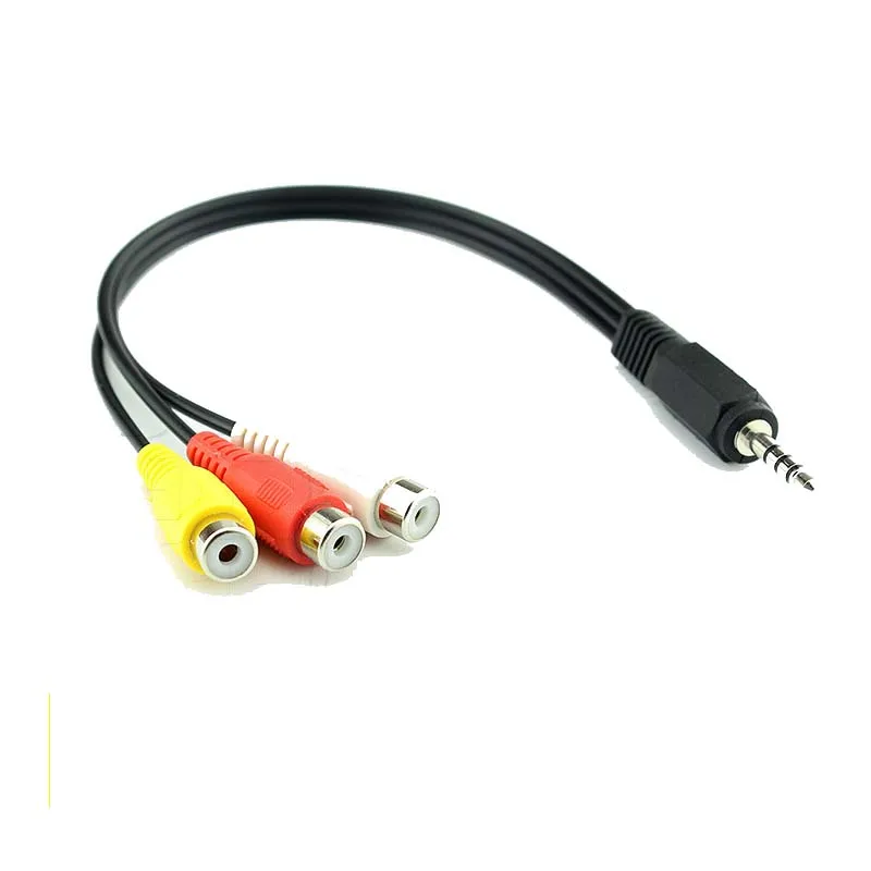 

3 RCA 3rca Female to 3,5 MM Jack M/F Video Audio Cable Adapter cord NEW