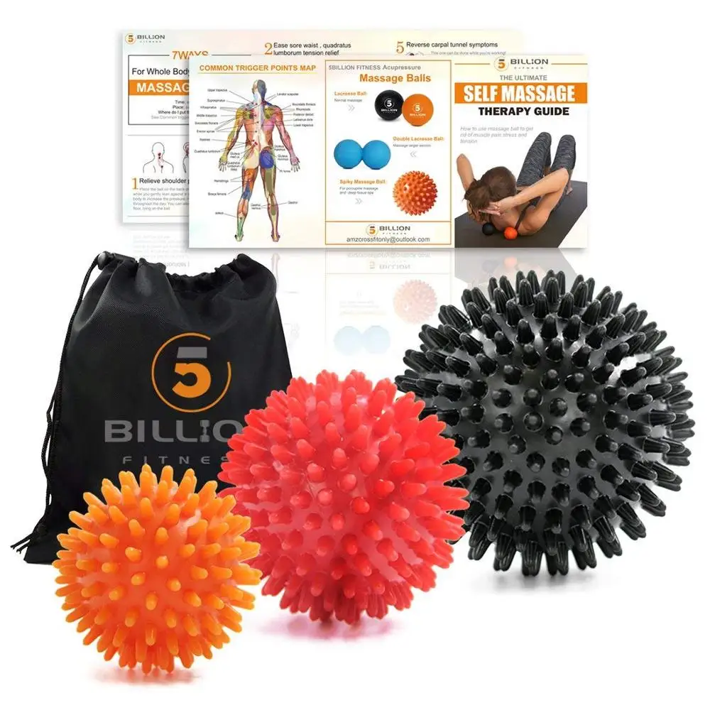 

Fitness Balls Spiky Massage Ball Set Exercise Balls for Deep Tissue Massage Physical Therapy Myofascial Release & Relax Muscles