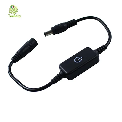 Черный DC 12 V/24 V ITouch светодиодный регулятор яркости сенсорный выключатель с DC гнездовой и мужской штепсельной вилкой для одиночной цветной светодиодной полосы лампы в линии - Цвет: Черный