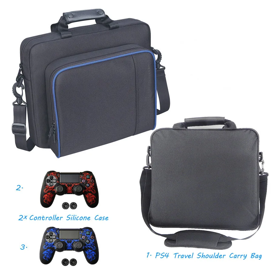 PS4/PS4 Pro Slim Игровая Система сумка защитный чехол для playstation 4 консоль Защита плеча Путешествия хранения сумка для переноски - Цвет: Black