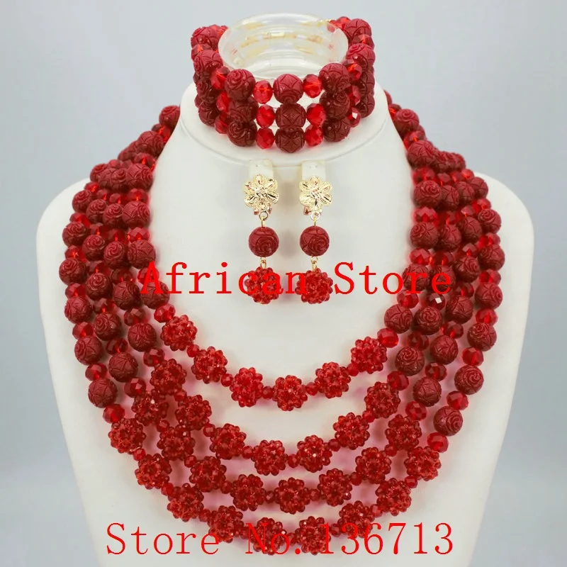 

Fashionable! Nigerian Wedding African Beads Jewelry Set Crystal Coral color mixed gold champagne drop earrings R023
