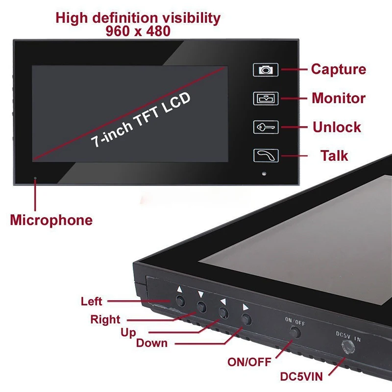 2 4G 7 &quotбеспроводной видео сенсорный ключ камера дверной звонок Домофон ИК