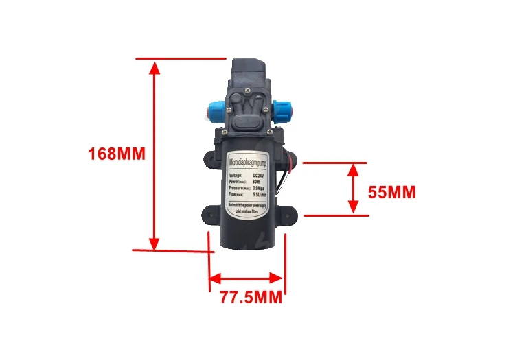 1/" BSP Мужской 12V 24V DC 80 Вт мембранный Водяной насос из нержавеющей стали самовсасывающий подкачки с автоматическим высокое Давление переключатель 5.5L/мин