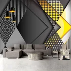 Настенные обои по фото по индивидуальному заказу, современные 3D Индивидуальные геометрические фрески, фоновые обои для гостиной, спальни, обои для стен