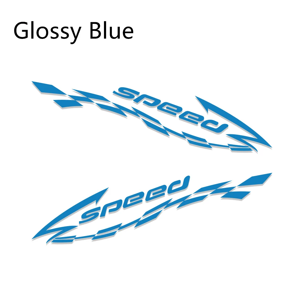 Glossy Blue 2 шт. гоночный стиль виниловые наклейки на машину обертывание Авто длинные боковые полосы наклейки скорость автомобиля графика DIY наклейки автомобильные принадлежности для тюнинга - Название цвета: Glossy Blue