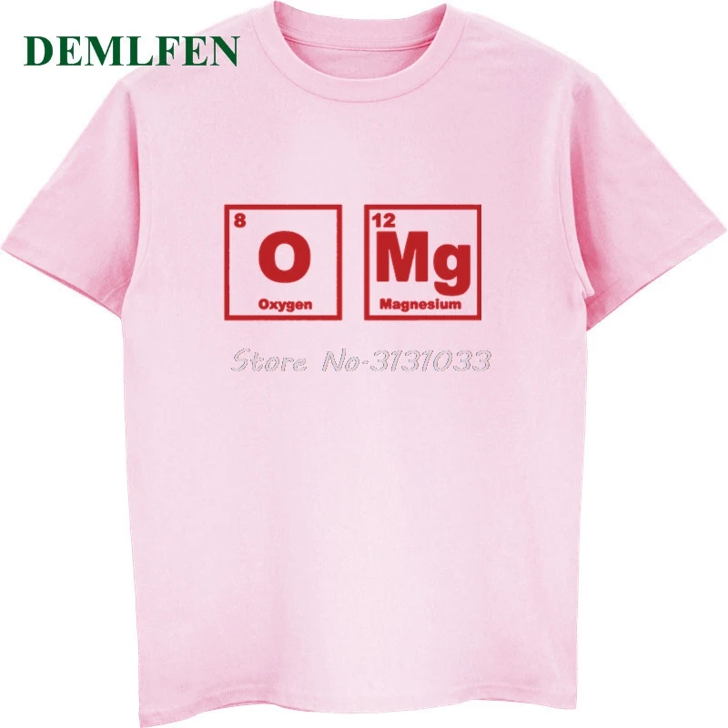 Pink OMG Ele, Мужская футболка, с ментальным столом, химия, наука, забавная футболка, летняя Мужская хлопковая футболка с коротким рукавом, повседневные футболки - Цвет: Pink