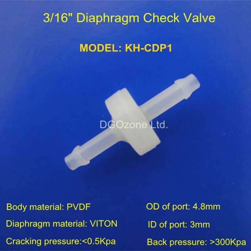 PVDF 3/1" мембранный обратный клапан пластиковый одноходовой клапан озоновый клапан CO2 клапан KH-CDP1 производитель