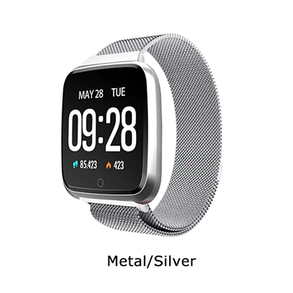 Metal-silver ESEED Y7 Смарт Браслет часы фитнес Спорт трекер 1,3 дюймов экран IP67 монитор сердечного ритма для apple android pk xiao mi band 4 - Цвет: Metal-silver