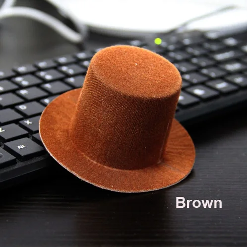 brown 12 шт./лот, простая мини-шляпа, вечерние мини-шляпы для девочек, аксессуары для волос 9 см - Цвет: brown