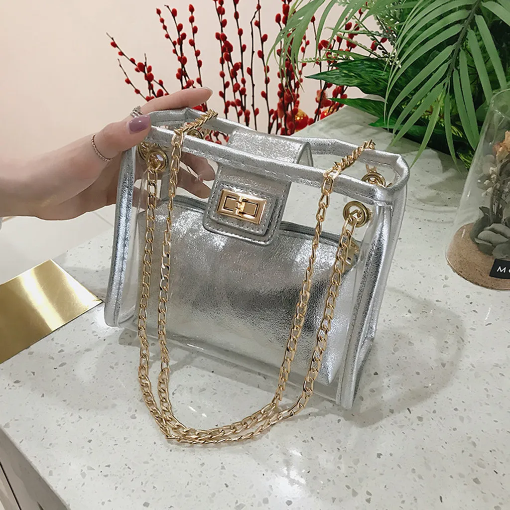 Maison fabre Для женщин прозрачная квадратная сумка через плечо из прозрачного ПВХ прозрачная сумка через плечо женская сумка-мессенджер с цепочкой для девочек хозяйственные сумки из натуральной кожи