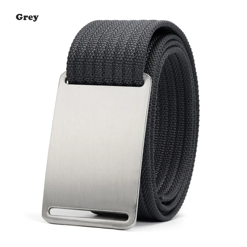 Grey Парусиновый военный тактический пояс мужской конструктор пояс - Цвет: Grey