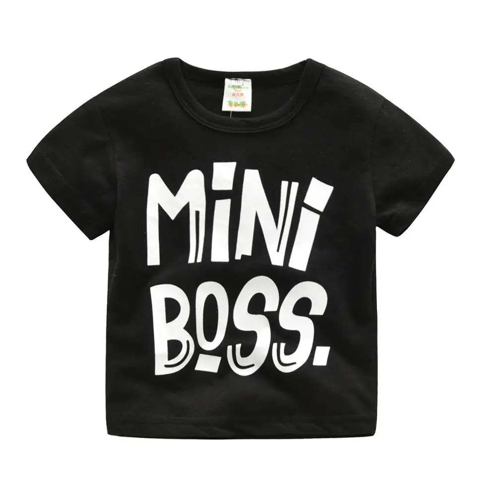 R&ampZ children's suit 2019 summer new boy cotton casual letter round neck T-shirt harem pants two-piece |