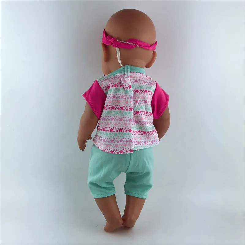 Headband+Short sleeves+pants Suit Wear for 43cm Baby new born Doll clothes Children best Birthday Gift | Игрушки и хобби