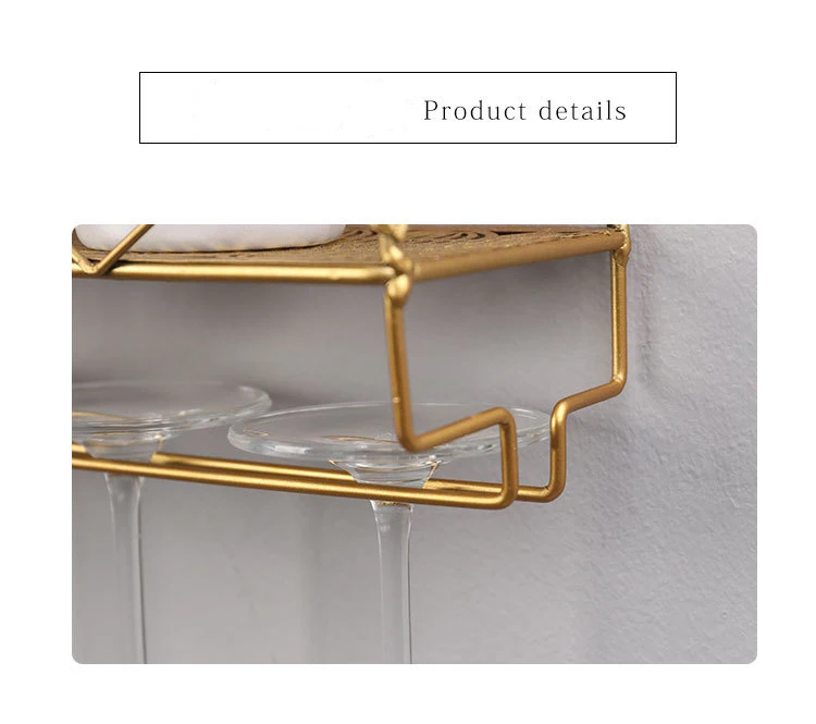 Baffect Wall Hanging Wine Storage Rack Iron Cup Storage Holder Double Layers Sundries Storage Organizer Wine Shelf Home Decor