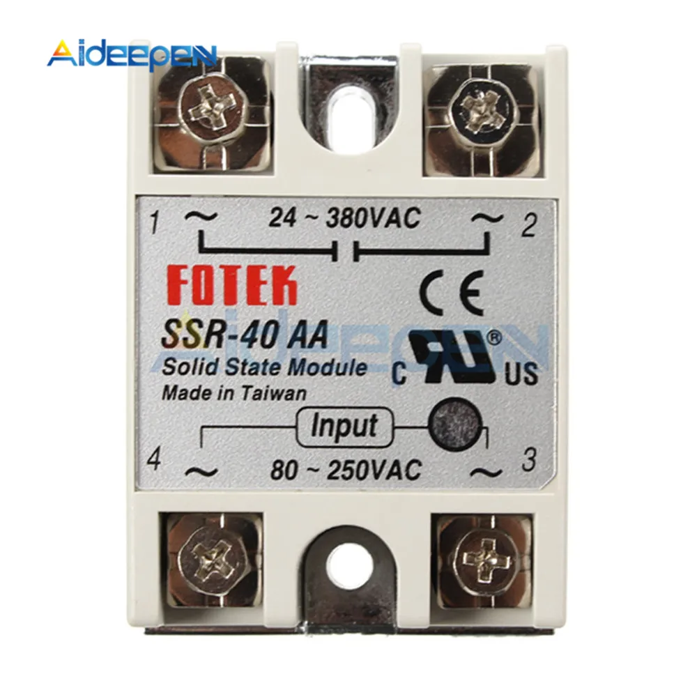 Твердотельные реле SSR-25AA SSR-40AA 25A 40A AC управление AC релис 80-280 В AC до 90-480 В AC SSR 25AA 40AA