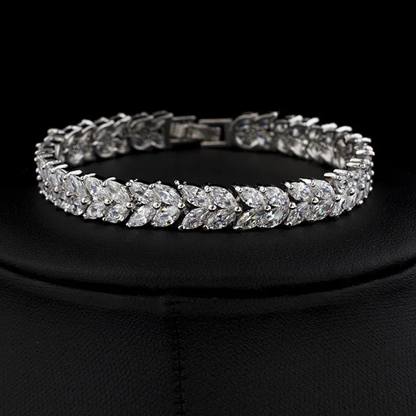 Роскошный браслет BS058W с австрийскими кристаллами и элементами из циркония AAA