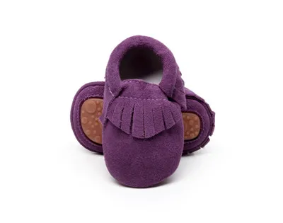 purple Лидер продаж натуральная замша детские мокасины обувь бахрома из твердой резины подошва детская обувь Впервые Уокер малышей детские сапоги - Цвет: purple