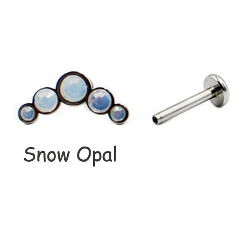 Snow Opal Gem 1 шт. титановая сталь опал губы Лабрет ушной хрящ спираль серьги пирсинг ювелирные изделия перегородка кликер внутри 16 г нить - Окраска металла: Snow Opal Gem