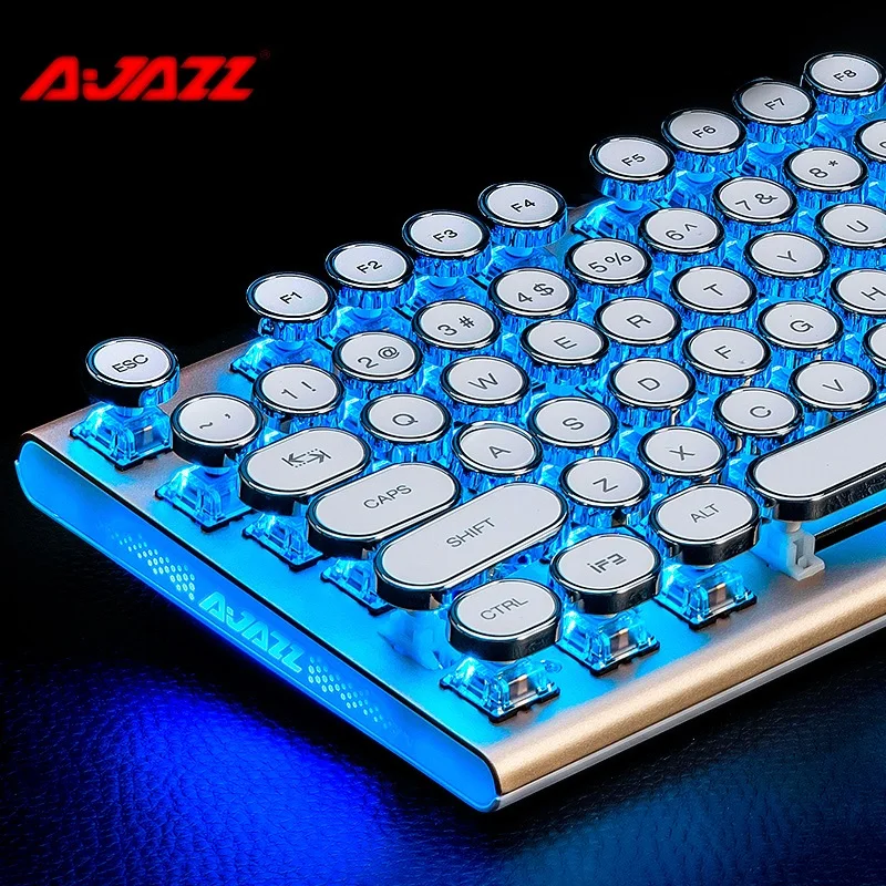 Ajazz AK40 87 ключ USB Проводная Механическая игровая клавиатура с подсветкой с различными эффектами, светильник черный, синий, коричневый