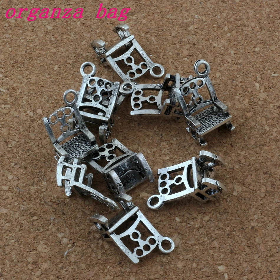 

Hot ! 3D chair Charm Pendants 100Pcs/lot Hot sell Zinc alloy metal Jewelry DIY 10x19X8mm A-178