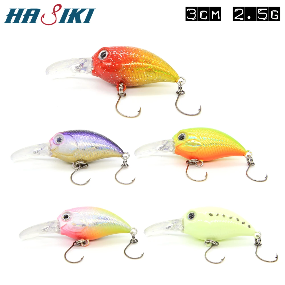 HASIKI Crankbait рыболовные приманки 30 мм 2 5 г мини твердая приманка искусственная