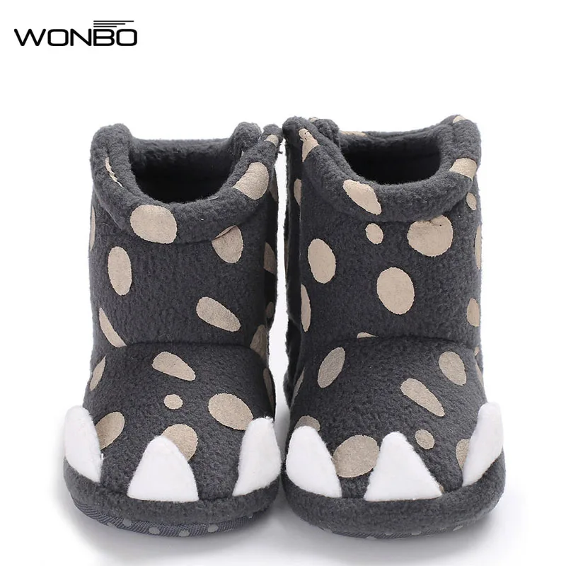 

Lovely Monster paw style winter warm baby boys girls Shoes cute boots soft sole first walker indoor baby boots 5 colors