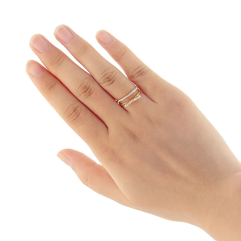 Женские Стразы бант костяшки пальцев средней длины открытые кольца разнослойное