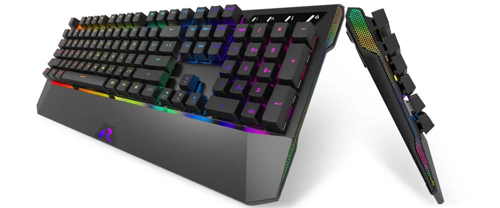 RK956 RGB/смешанный светильник с подсветкой эргономичная USB Проводная игровая клавиатура настольная клавиатура для ноутбука с боковыми огнями макро Программирование