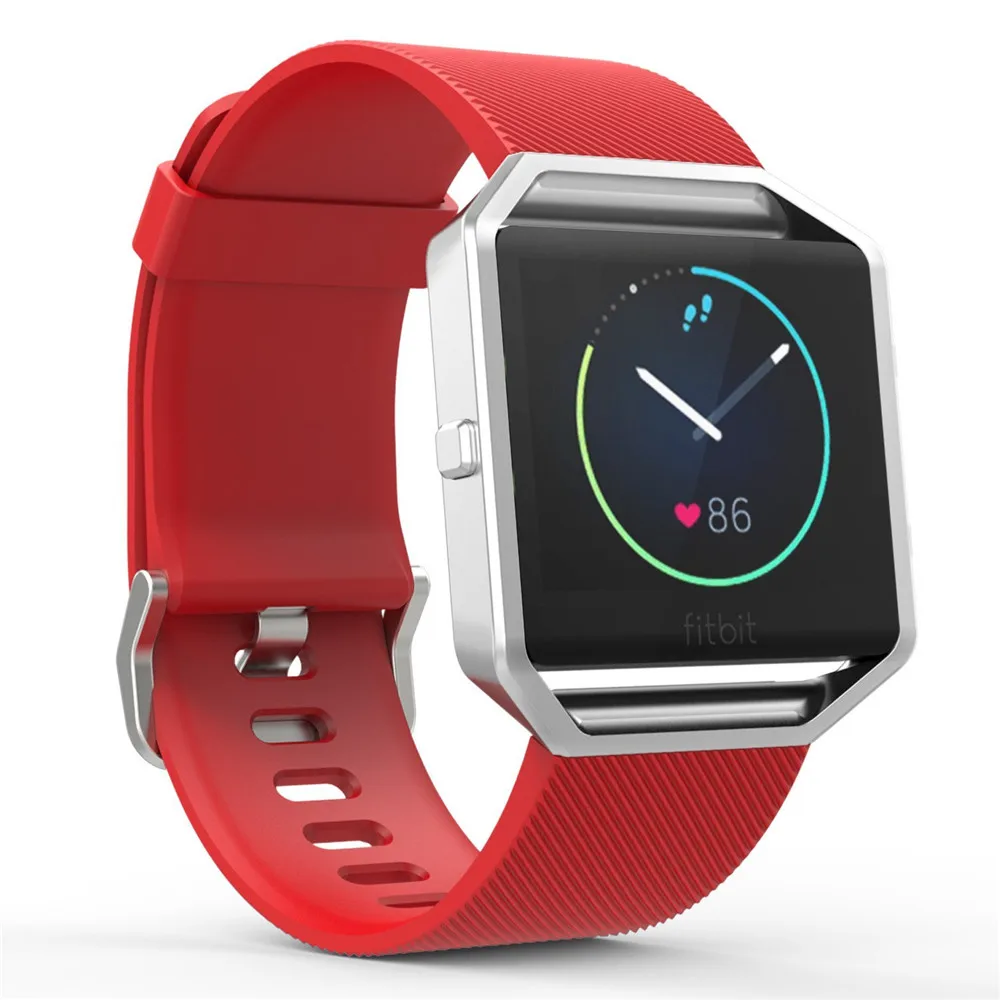 Red Мягкий силиконовый ремешок TORQUILA для Fitbit Blaze, Смарт-часы для фитнеса, регулируемый дышащий сменный светильник, спортивный ремешок - Цвет ремешка: Red