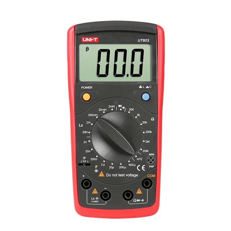 

UNI T UT603 Digital Inductance Capacitance Meter Resistance tester 1999 Counts LCR Meter transistor diode Continuity Buzzer RU