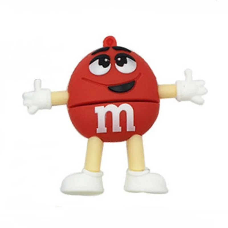 red USB флеш-накопитель 128 Гб мультфильм M& M Chocolate Bean usb 2,0 4 ГБ 8 ГБ Флешка 16 Гб Флешка 32 Гб 64 Гб usb карта памяти - Цвет: red