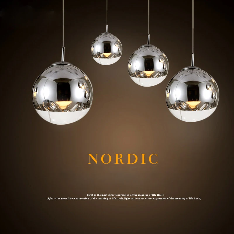 Современный подвесной светильник s 2/3 с покрытием из зеркального стекла абажур