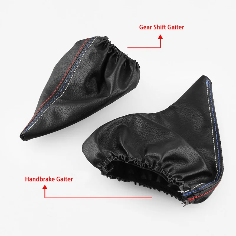 

2pcs Car Leather Gear Head Shift Knob Cover Handbrake Grip Car Hand Brake Covers Case