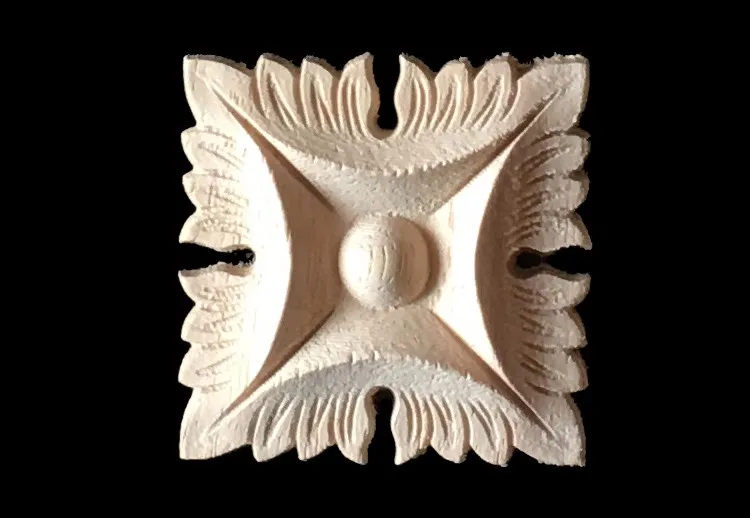 2017 Europe Cabinet Bed Door Wood Carving Applique Furniture Frame Accessories Wooden Plaque Flower Alphabet Carved Crafts 4 pcs | Мебель
