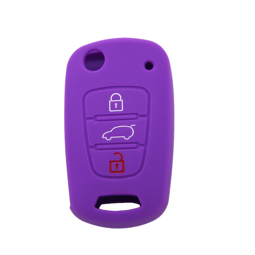 

3 Buttons Silicone Car Remote Key Protective Cover Case for Kia Rio K2 K3 K5 Car Key Case