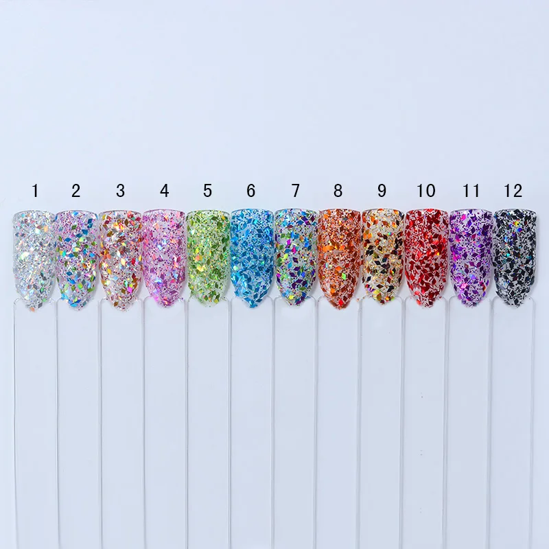 1 коробка ромб Блестки для ногтей смешанные Размеры Красочные блестка пайетки