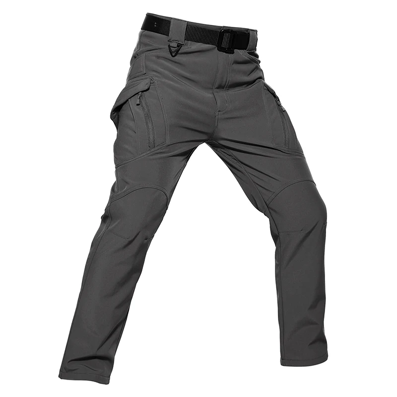 Refire gear IX9 стильные тактические камуфляжные штаны из мягкой оболочки, мужские Водонепроницаемые Военные флисовые брюки-карго, зимние теплые армейские брюки - Цвет: Gray