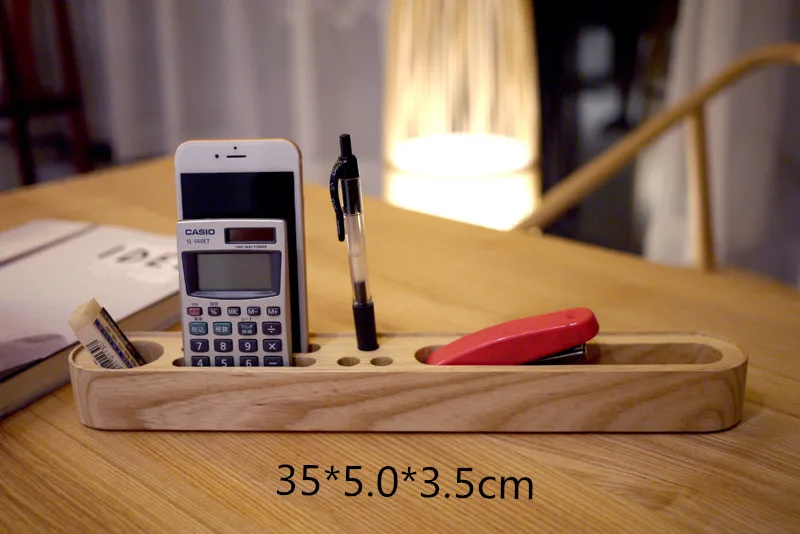 Деревянная коробка для домашнего офиса длинный ящик хранения мобильный телефон
