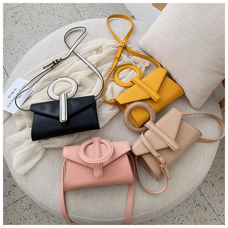 Женская маленькая сумка с круглой ручкой женская 2019 новая на плечо ящерицей