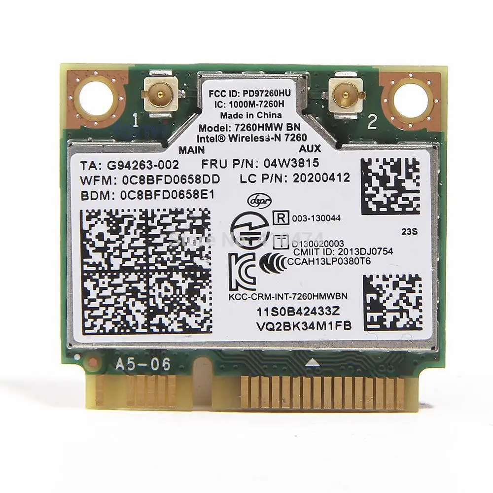 Intel Wireless-N 7260 7260HMW BN Wifi  Bluetooth4.0   IBM U330 E440 E540 Y510P Y410P 04W3815/ 04X6011