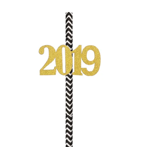 Golden 2019 10 шт Новинка Выпускной напиток соломинка декоративная шляпа холостяка празднование выпускного вечерние многоразовые бумажные Подарочная бутафория вечерние, Q - Цвет: Golden 2019