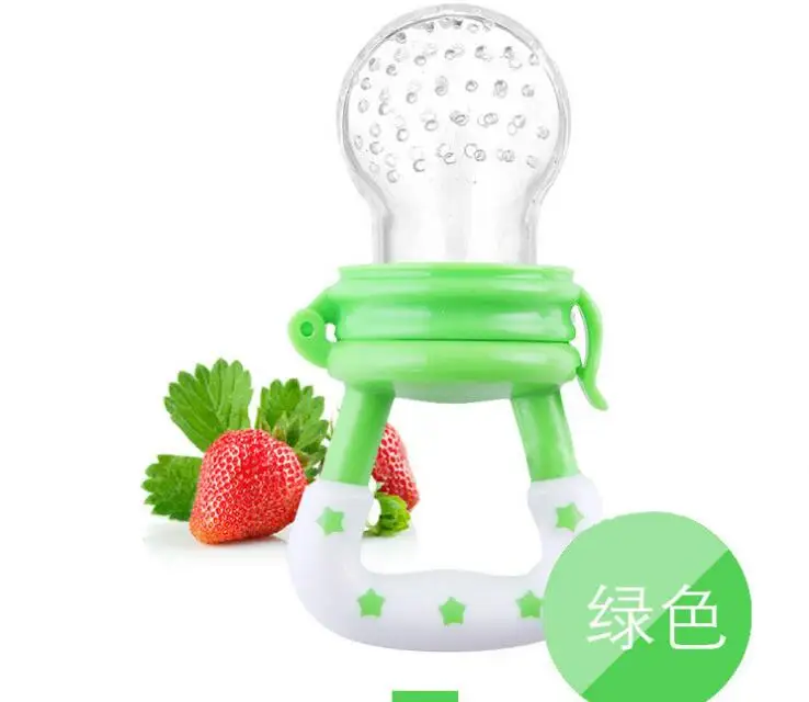 Chupetes Para Bebes, силиконовая детская соска, забавная соска, цепь, кормушка, Nibbler, соска с зажимом, соска для кормления, кормушка для сосков - Цвет: GREEN L