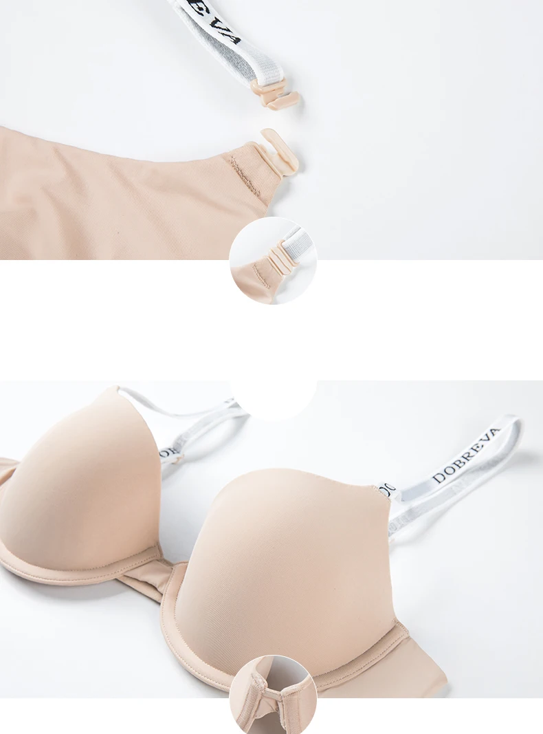 DOBREVA женский без косточек слегка проложенный письмо Strappy T-shrit Demi бюстгальтер