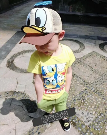 BING RUI CO Kwaii бейсбольная кепка с Дональдом Даком для мальчиков и девочек Snapback cap s Хип-Хоп Плоская летняя детская шляпа смешные шляпы для детей от 3 до 8 лет