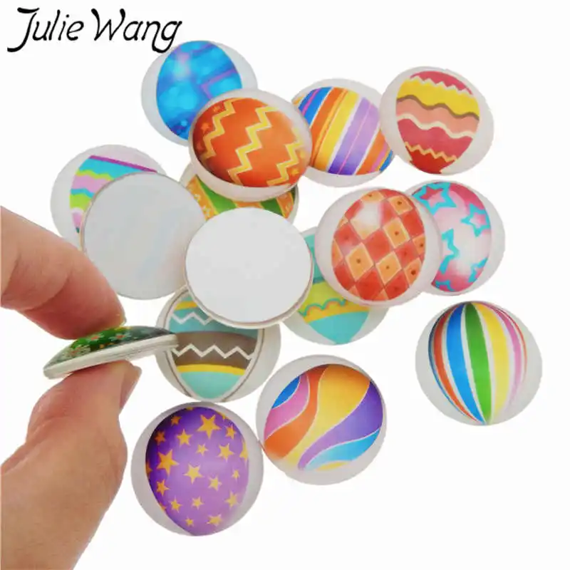 

Julie Wang 20 шт 8-30 мм Смешанные Цветные пасхальные яйца стеклянные кабошоны с плоской задней поверхностью ожерелье браслет серьги ювелирные изд...