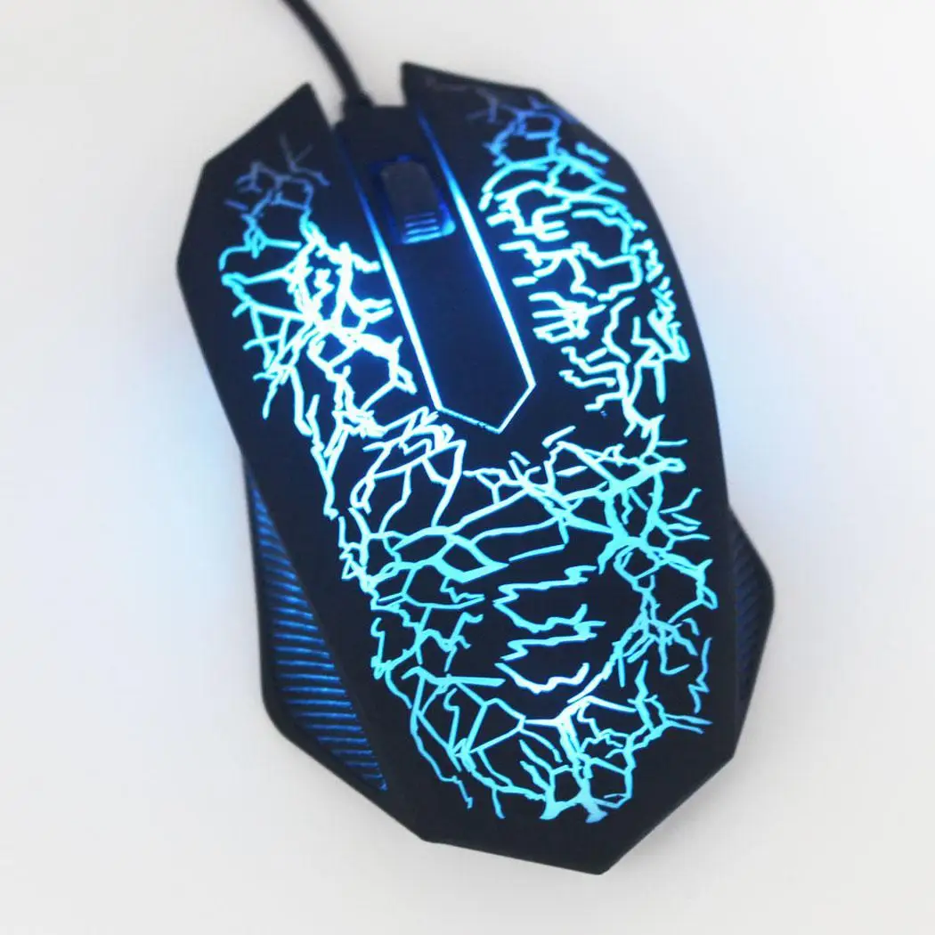 1600 точек/дюйм USB Проводная игровая мышь 3D LED оптическая 3 кнопки Pro Gamer компьютерные