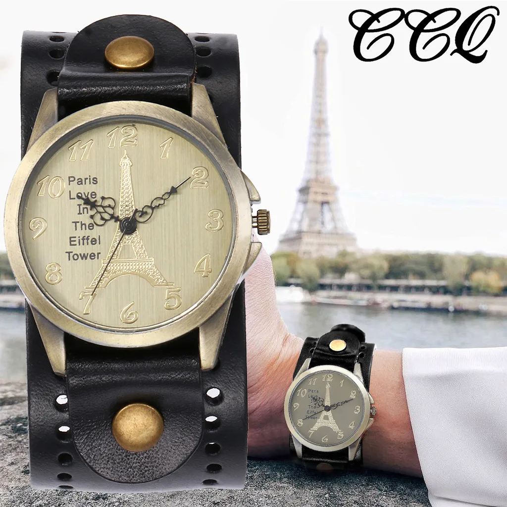 Женские часы с кожаным ремешком CCQ красивые модные в подарок 2019|Женские наручные