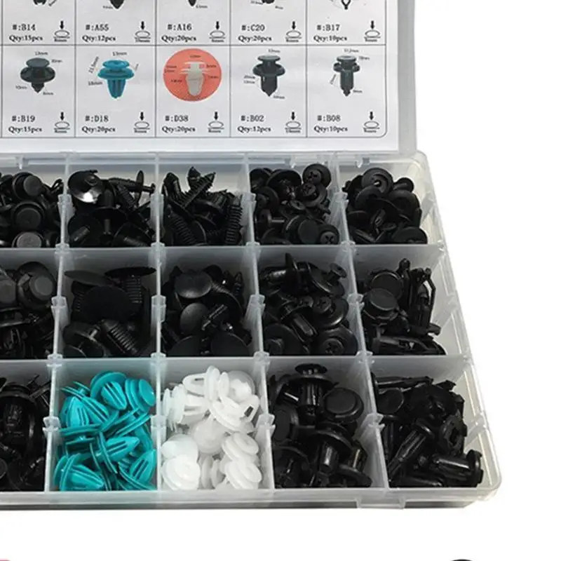 

299Pcs/Set 18 Size Auto Car Fastener Clips Push Pin Rivet Trim Clip Panel Body Interior Assortment With Box