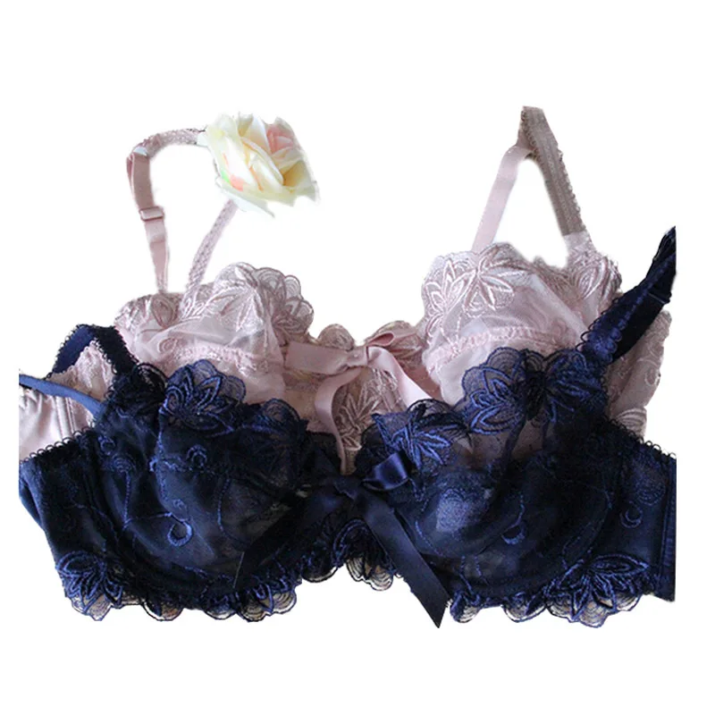 Сексуальная прозрачная кружевной бюстгальтер установлен регулируемый вышивка 90