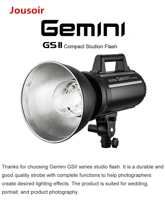 Студийный стробоскоп Godox GS400II GS400 II 400Ws GN65 со встроенной беспроводной системой 2 4G